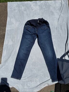 Stretch Maternity Skinny Jeans in Dark Blue